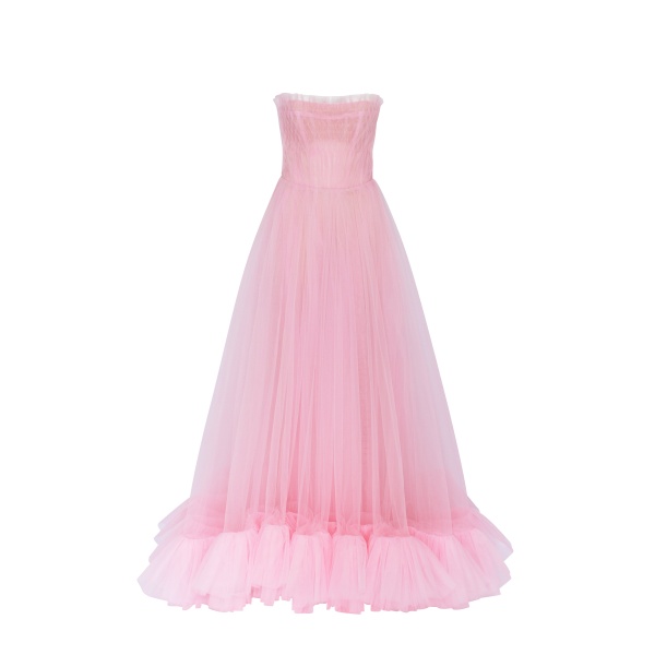 Milla Airy tulle maxi dress in Barbie pink