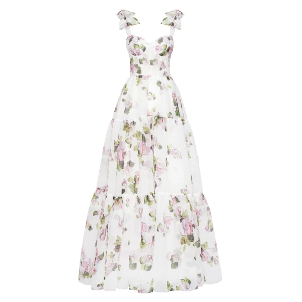 Milla Apple Blossom Tender floral maxi tie-strap dress