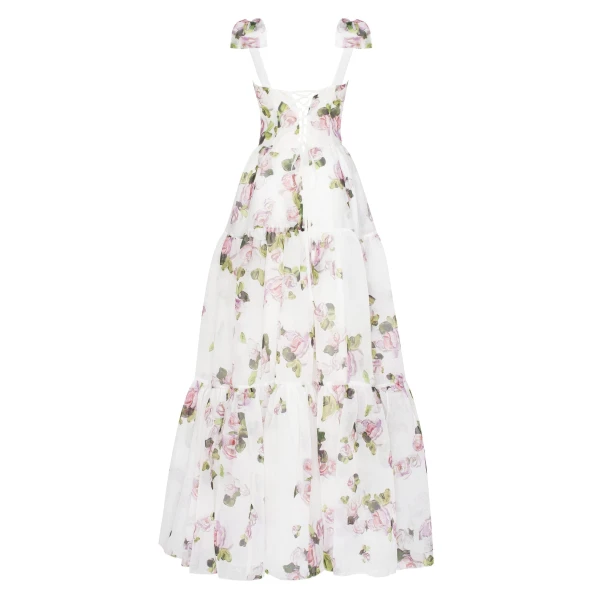 Milla Apple Blossom Tender floral maxi tie-strap dress, view 3