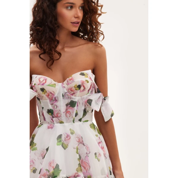 Milla Apple Blossom Tender floral maxi tie-strap dress, view 4