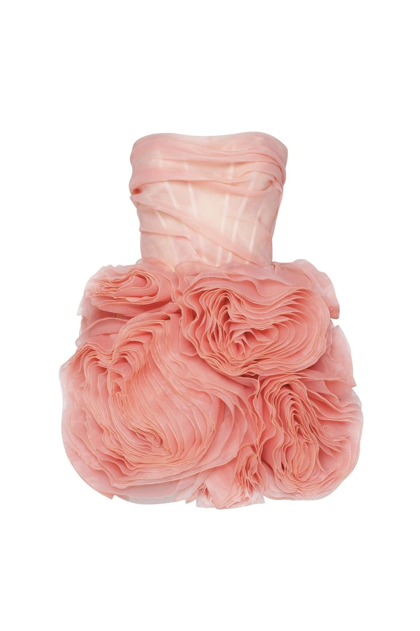 Milla Appliquéd organza coral mini dress - Dresses - Ukrainian Luxury Evening Gown at Luxury Shoes Milla Appliquéd organza coral mini dress