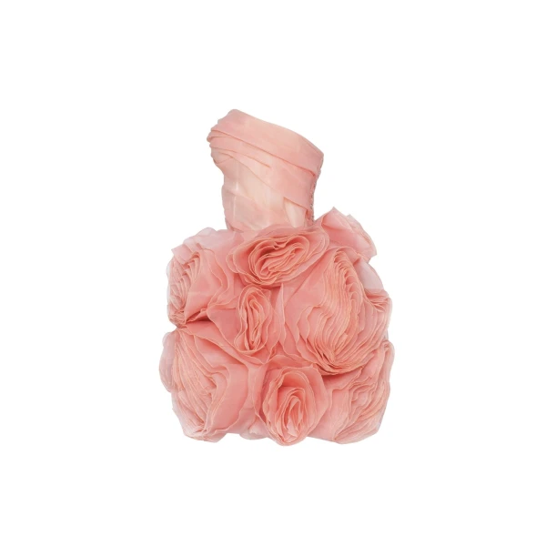 Milla Appliquéd organza coral mini dress, view 4