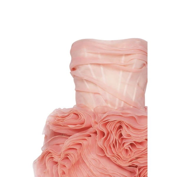 Milla Appliquéd organza coral mini dress, view 5