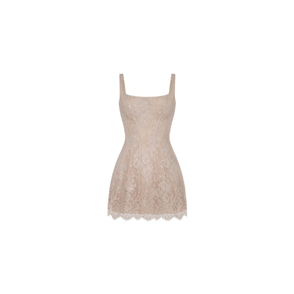 Milla Beige corset mini dress