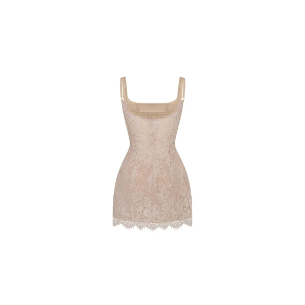 Milla Beige corset mini dress, view 3
