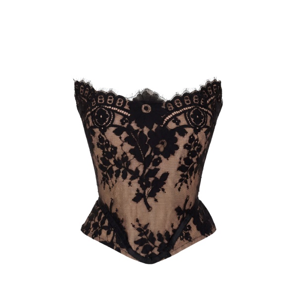 Milla Beige corset with Chantilly lace Top