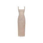 Milla Beige sequinned maxi dress