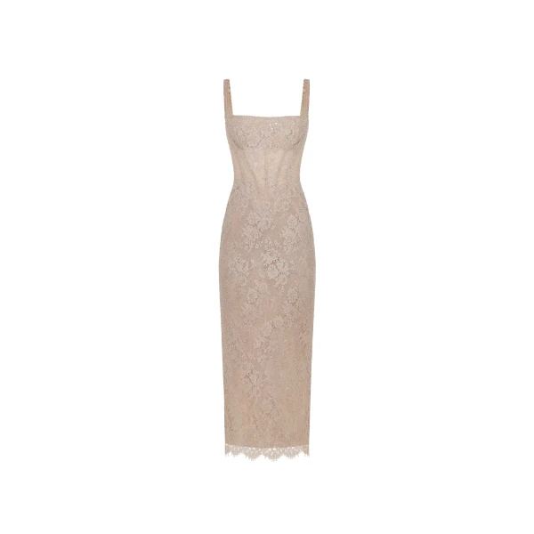 Milla Beige sequinned maxi dress