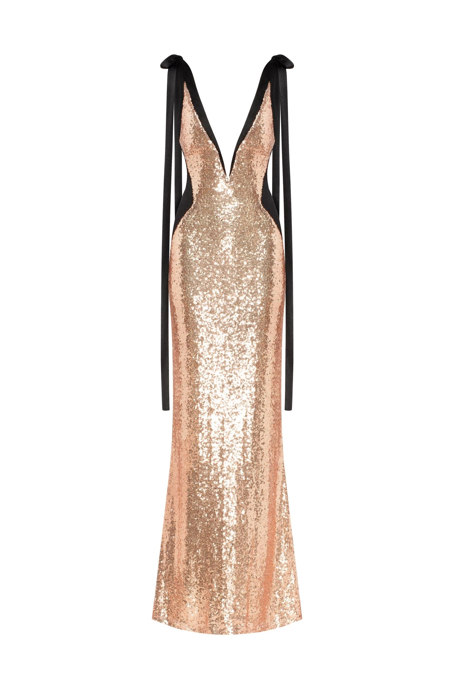 Smoky Quartz - Dresses - Ukrainian Luxury Evening Gown at Luxury Shoes Milla Bizzare fully sequined tie-straps gold maxi dress, Smoky Quartz