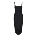 Milla Black Draped Midi Dress