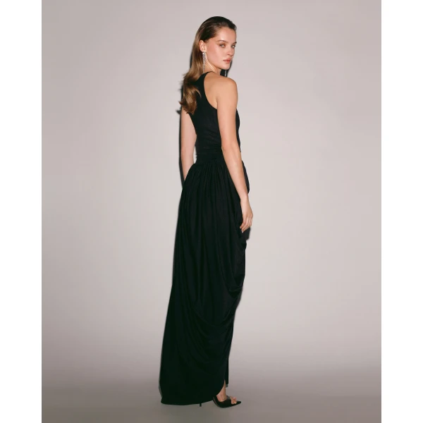 Milla Black Elastic Maxi Dress, view 2