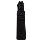 Milla Black Mock neck sleeveless low slit dress