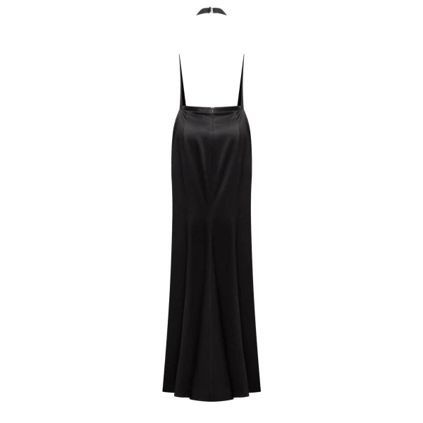 Milla Black Mock neck sleeveless low slit dress, view 3