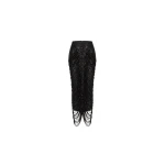 Milla Black Sequin Midi Skirt with Draping