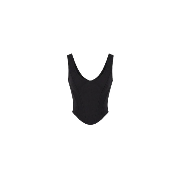 Milla Black corset in Italian mesh with a zipper Top
