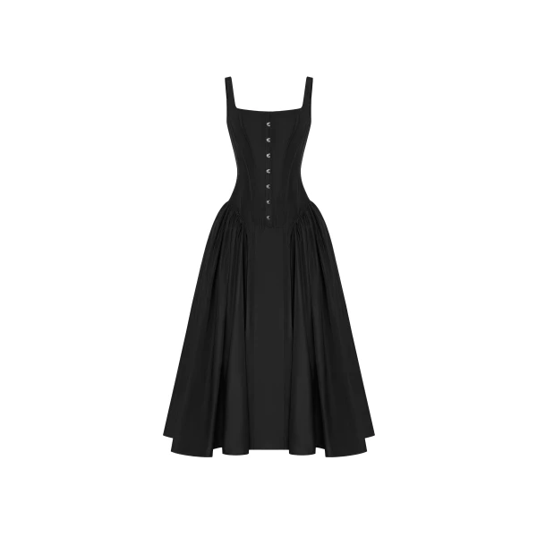 Milla Black corset midi dress