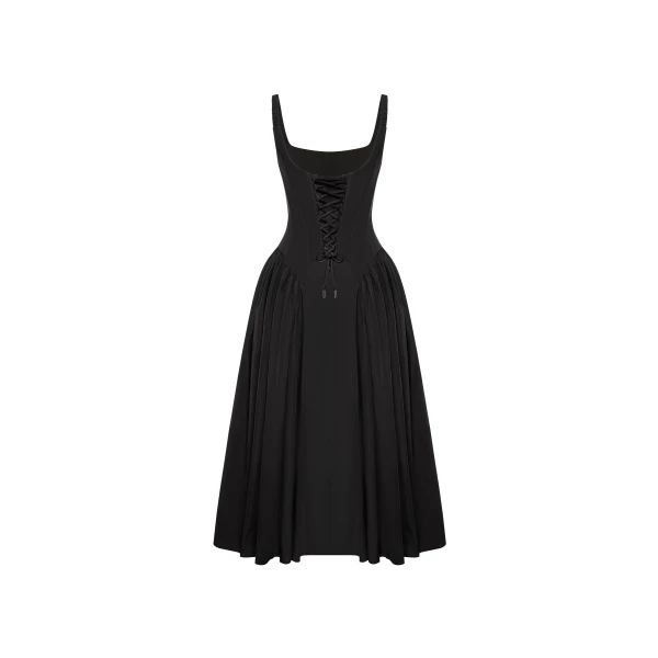 Milla Black corset midi dress, view 3