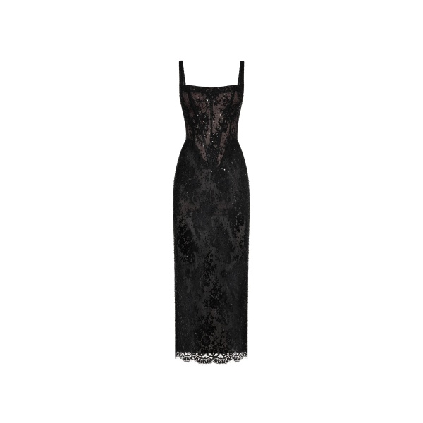 Milla Black lace sequinned dress