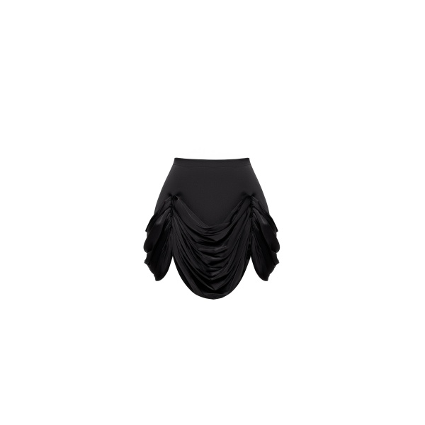 Milla Black mini skirt with draping