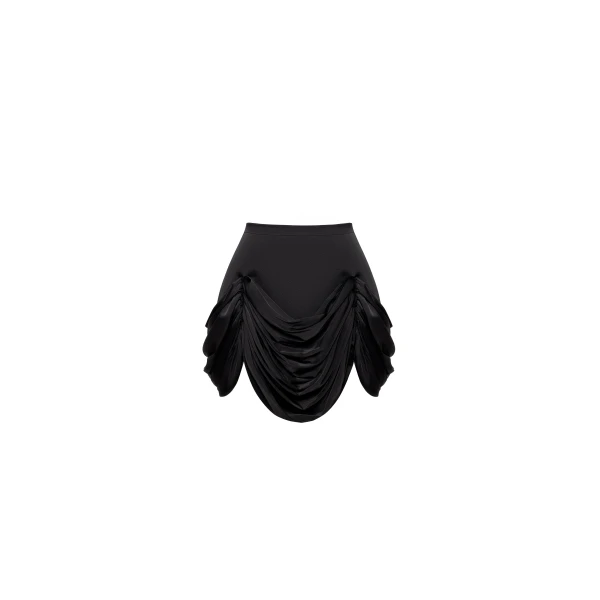 Milla Black mini skirt with draping