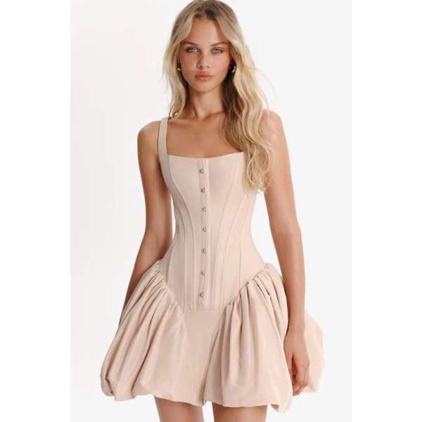 Milla Cappuccino corset mini dress, view 4