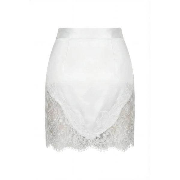 Milla Chantilly Lace White Mini Skirt