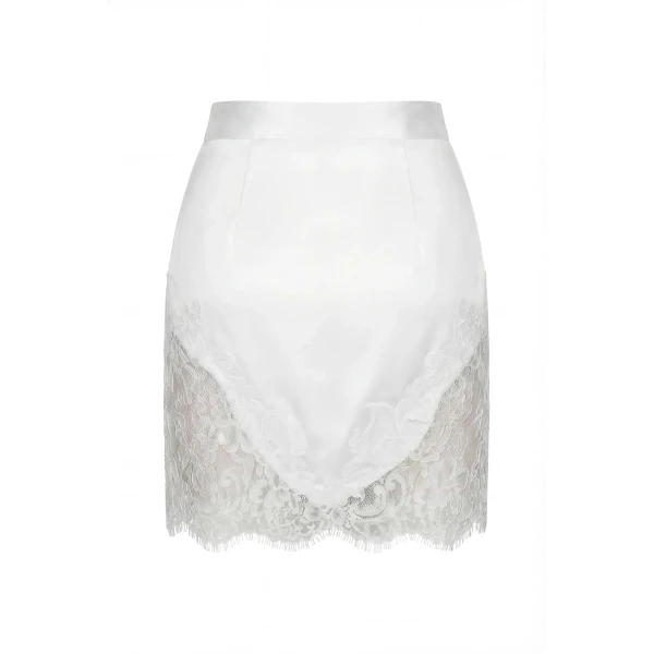 Milla Chantilly Lace White Mini Skirt