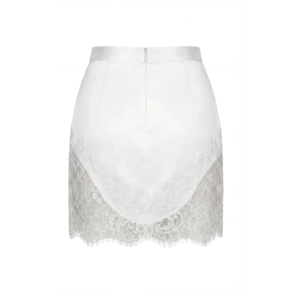 Milla Chantilly Lace White Mini Skirt, view 3