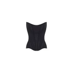 Midnight Walk - Tops - Ukrainian Luxury Evening Gown at Luxury Shoes Milla Chic low-waist black fitted corset, Midnight Walk Top