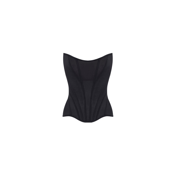 Milla Chic low-waist black fitted corset, Midnight Walk Top