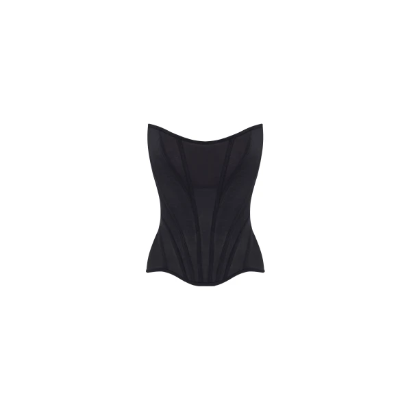 Milla Chic low-waist black fitted corset, Midnight Walk Top