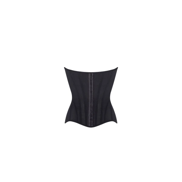 Milla Chic low-waist black fitted corset, Midnight Walk Top, view 3