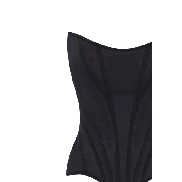 Milla Chic low-waist black fitted corset, Midnight Walk Top, view 4