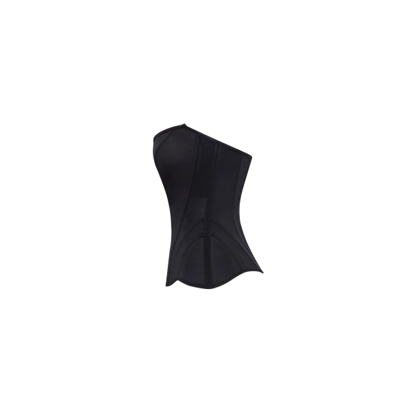 Milla Chic low-waist black fitted corset, Midnight Walk Top, view 5