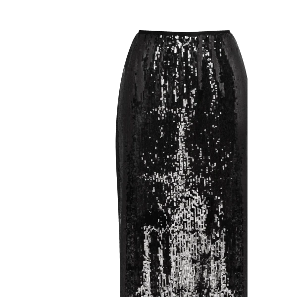 Milla Dramatic fitted sequined black maxi skirt, Midnight Walk, view 5