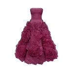 Milla Dramatically flowered tulle dress in wine color