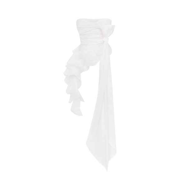 Milla Dreamy blouse with meringue flounces in white, Midnight Walk