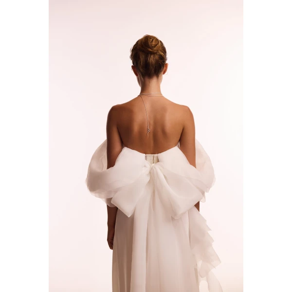 Milla Dreamy blouse with meringue flounces in white, Midnight Walk, view 2