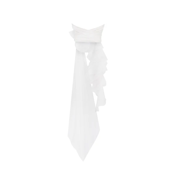 Milla Dreamy blouse with meringue flounces in white, Midnight Walk, view 3