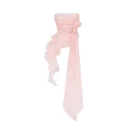 Milla Dreamy off-shoulder blouse with meringue flounces in misty rose, Midnight Walk