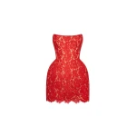 Milla Fitted red lace mini dress