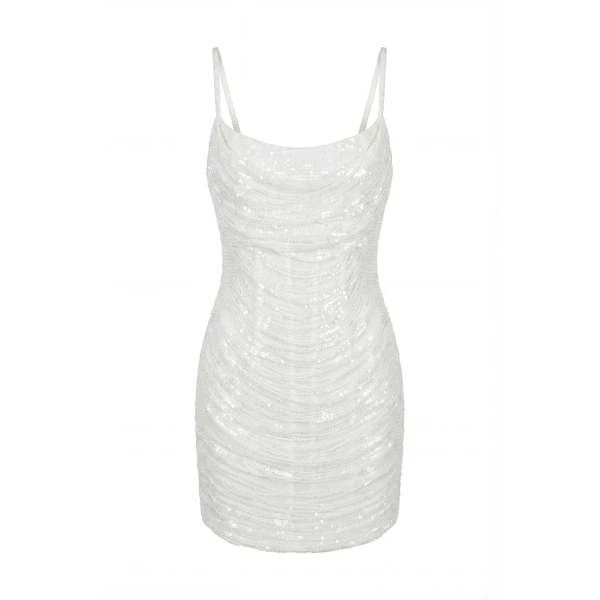 Milla Ivory Corset Mini Dress with Sequins