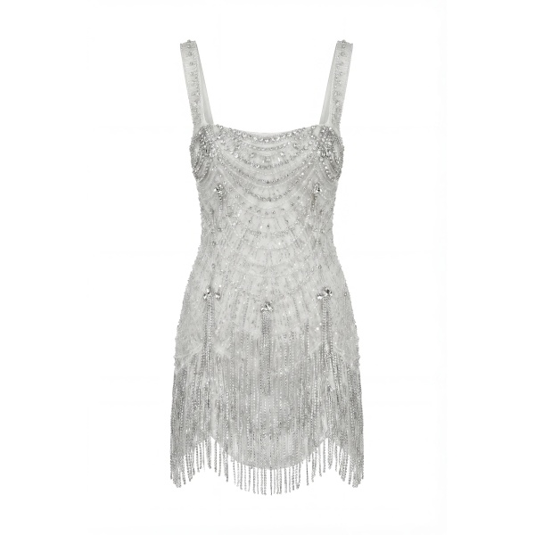 Milla Ivory Embellished Lace Mini Dress