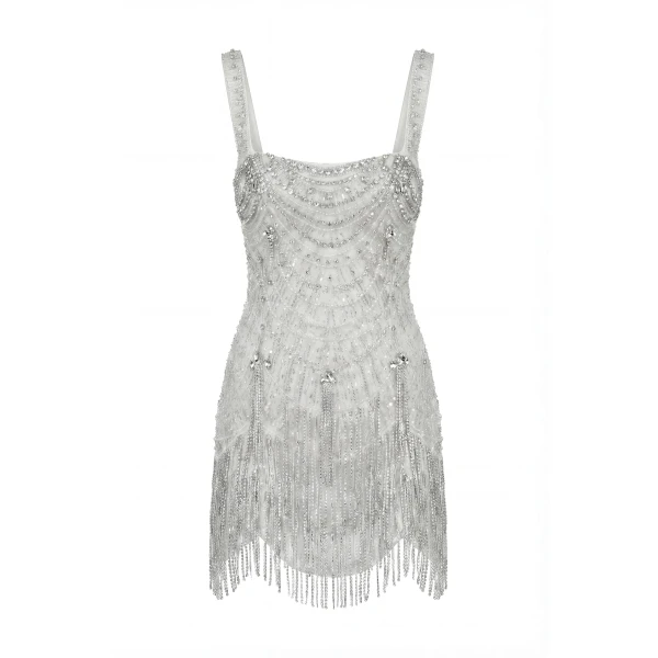 Milla Ivory Embellished Lace Mini Dress