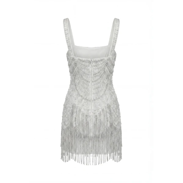 Milla Ivory Embellished Lace Mini Dress, view 3