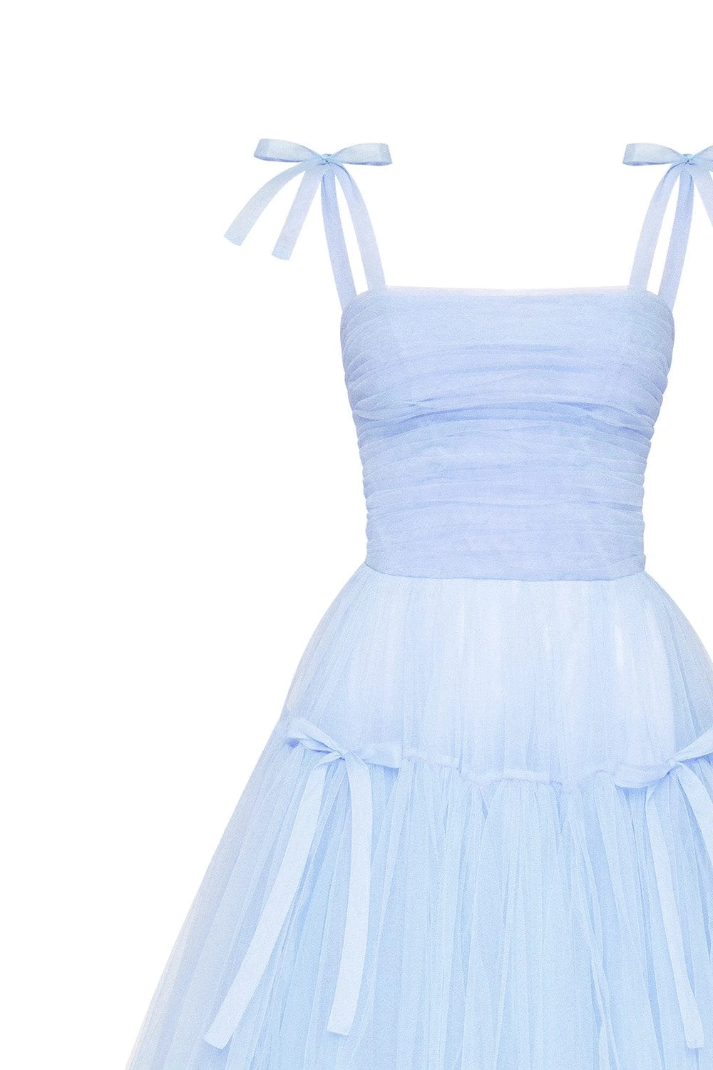 Milla Light Blue tie-straps tulle dress - Dresses - Ukrainian Luxury Evening Gown at Luxury Shoes Milla Light Blue tie-straps tulle dress
