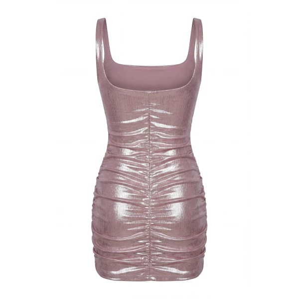 Milla Light shimmering pink mini dress, view 3