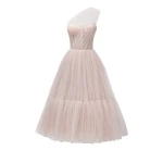 Milla Misty Rose One-Shoulder Cocktail Tulle Dress