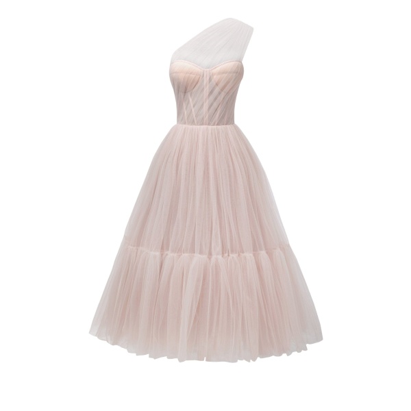 Milla Misty Rose One-Shoulder Cocktail Tulle Dress