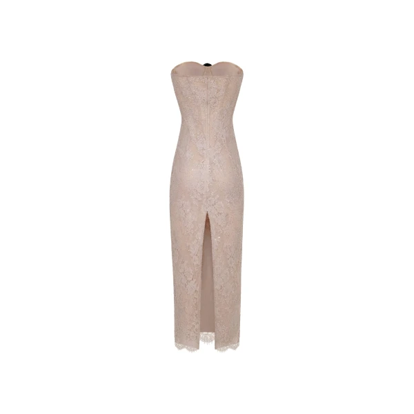 Milla Nude lace corset maxi dress, view 3
